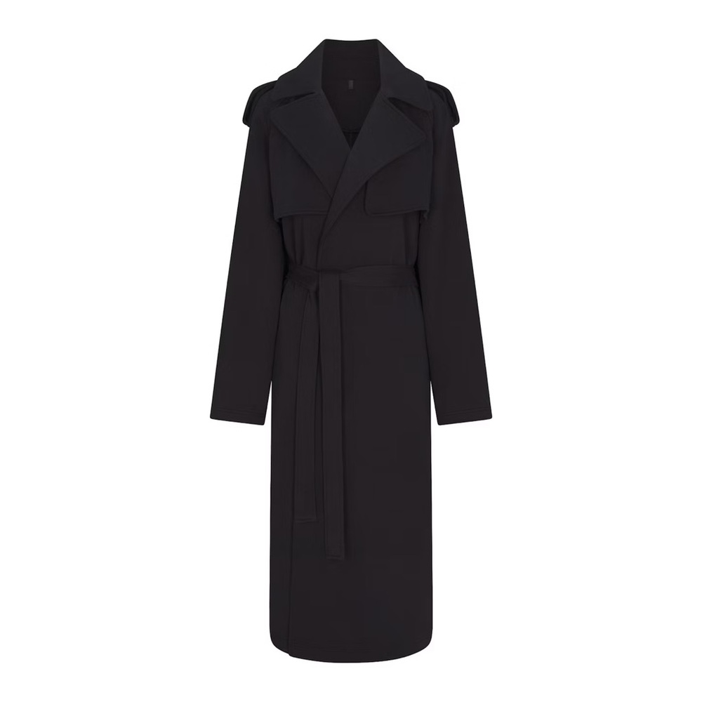 Skims Oversized Trench Coat In Boyfriend Fleece - Picture 3 of 6